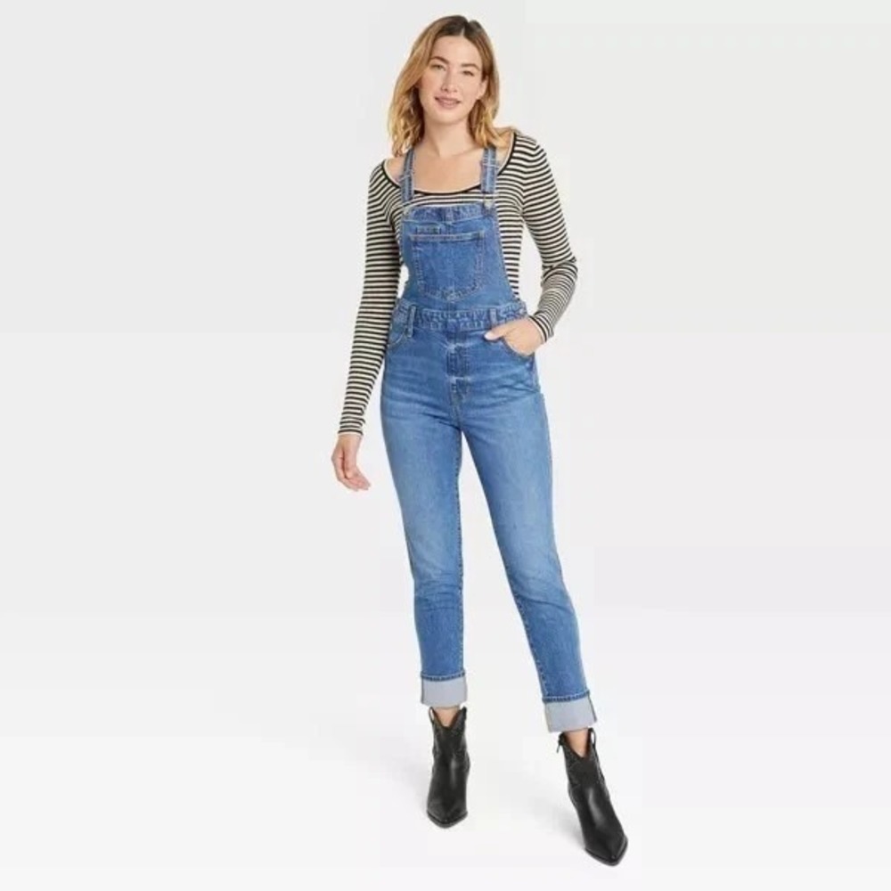 Universal Thread Women's New Denim Medium Wash Overalls Size 00 NWT 16992 - Picture 2 of 5